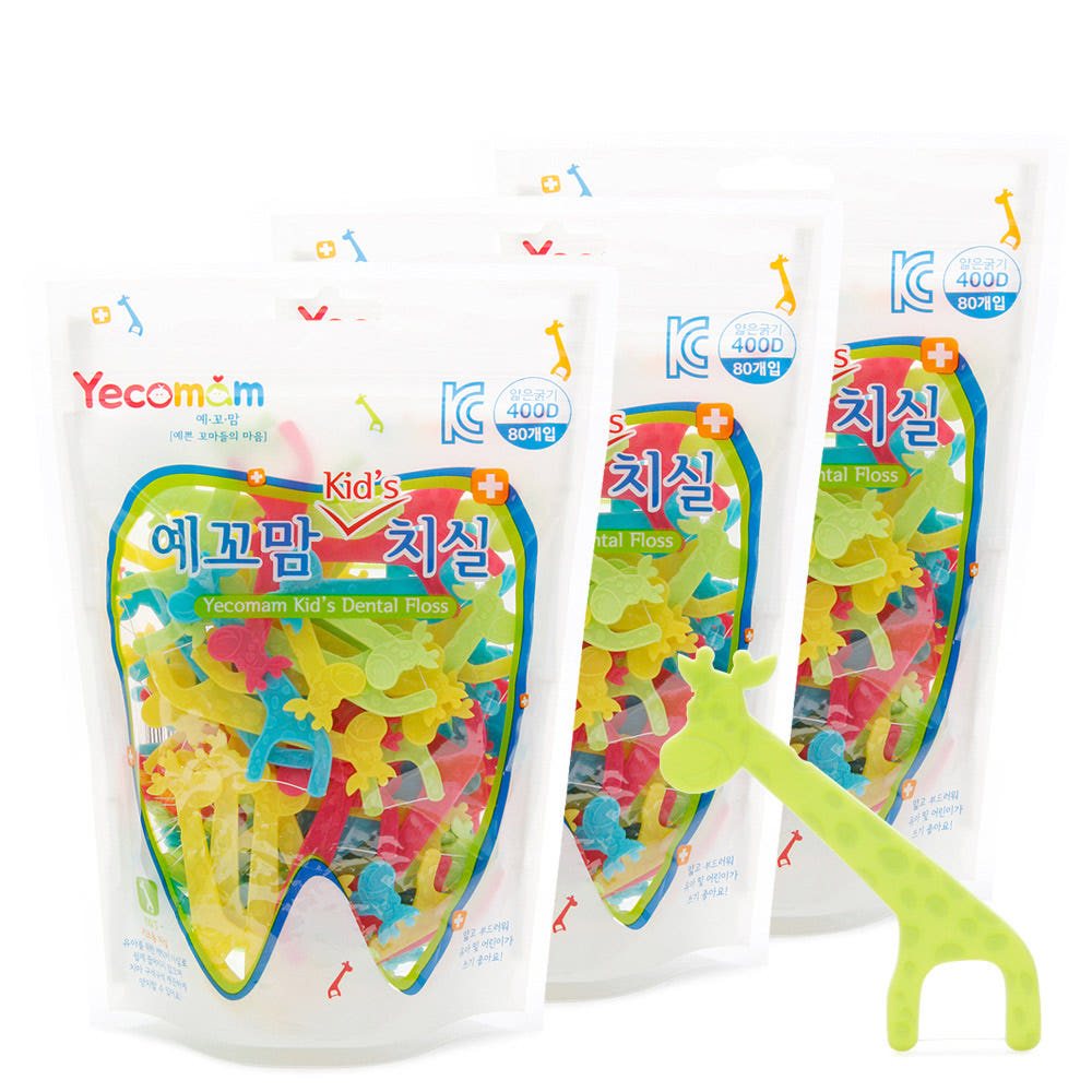 예꼬맘 예꼬맘 어린이 치실 지퍼백 80p x 3개 Y형