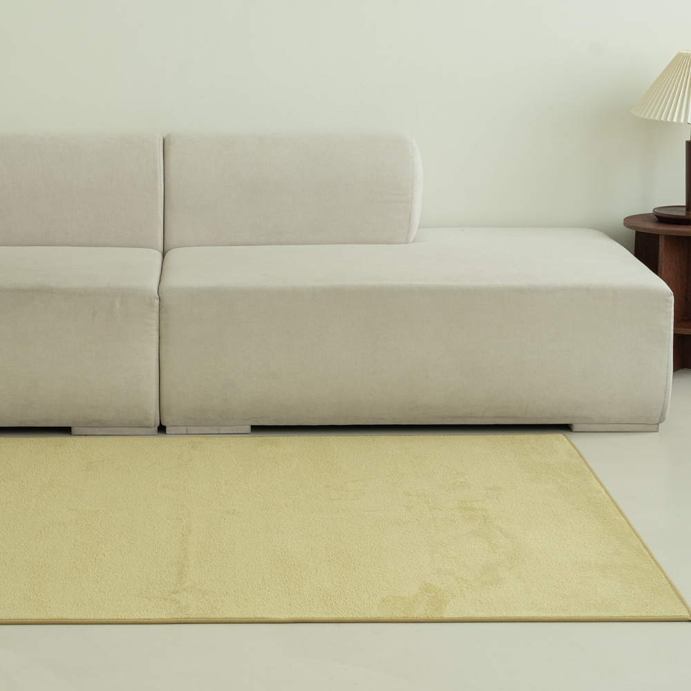 인룸 플레인 소프트 사계절 거실 러그 카페트 올리브 그린, 100x100cm - 상세 이미지 3