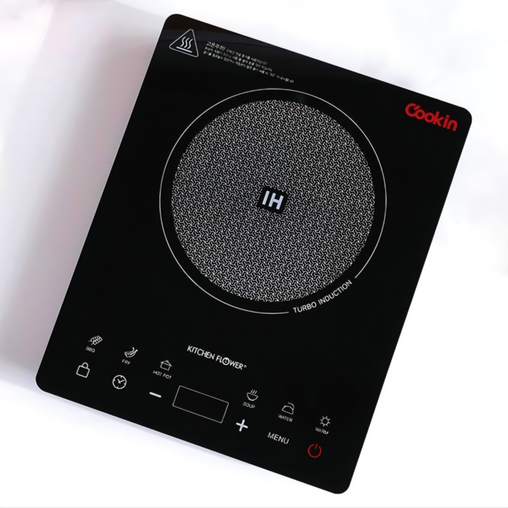 쿠킨 1구 파워 인덕션 전기 레인지 1인 미니 잠금 일인용 식탁 테이블 휴대용 캠핑 렌지