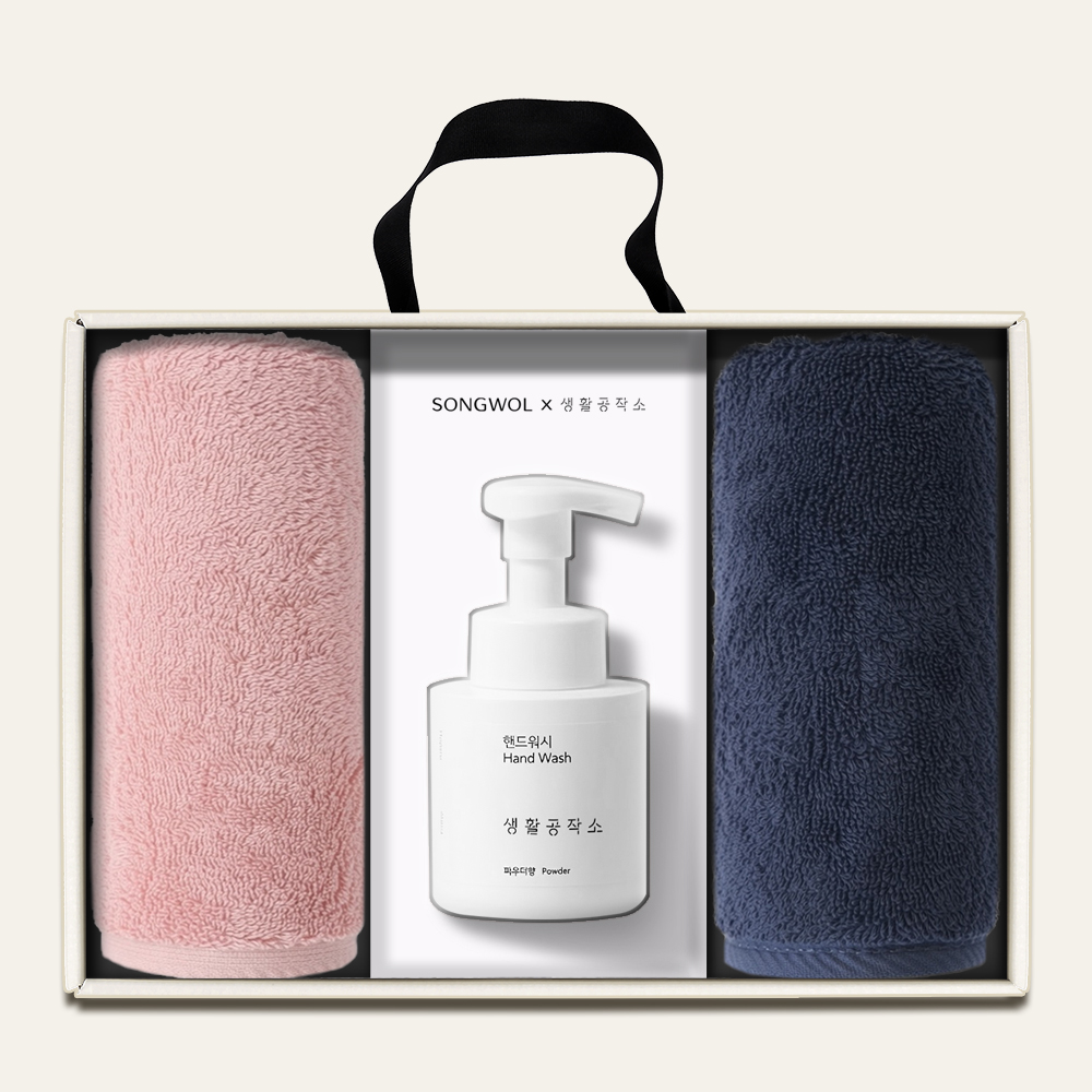 송월타올 답례품 수건 핸드워시 선물세트 40수 180g 데미안 2장 - 상품 이미지