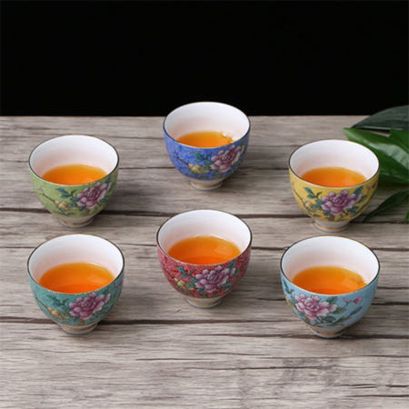 오나스할인마켓협력사 오나스 작약꽃 다기 찻잔 6p 회사명절선물 시댁설선물 예쁜찻잔