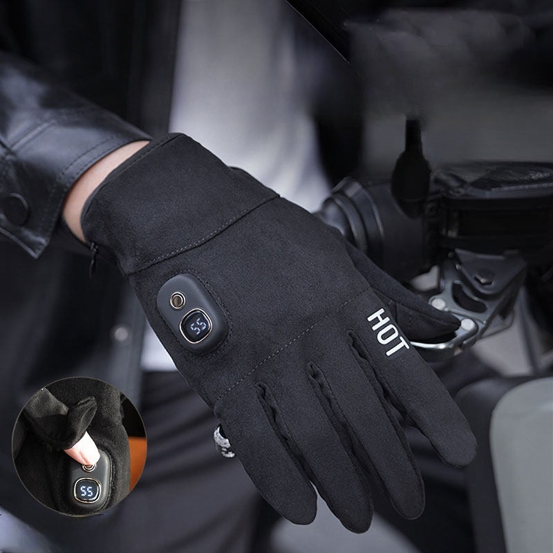 USB 충전식 발열장갑 온열 남녀공용 발열 장갑 손가락 오토바이 사무실 - 상품 이미지