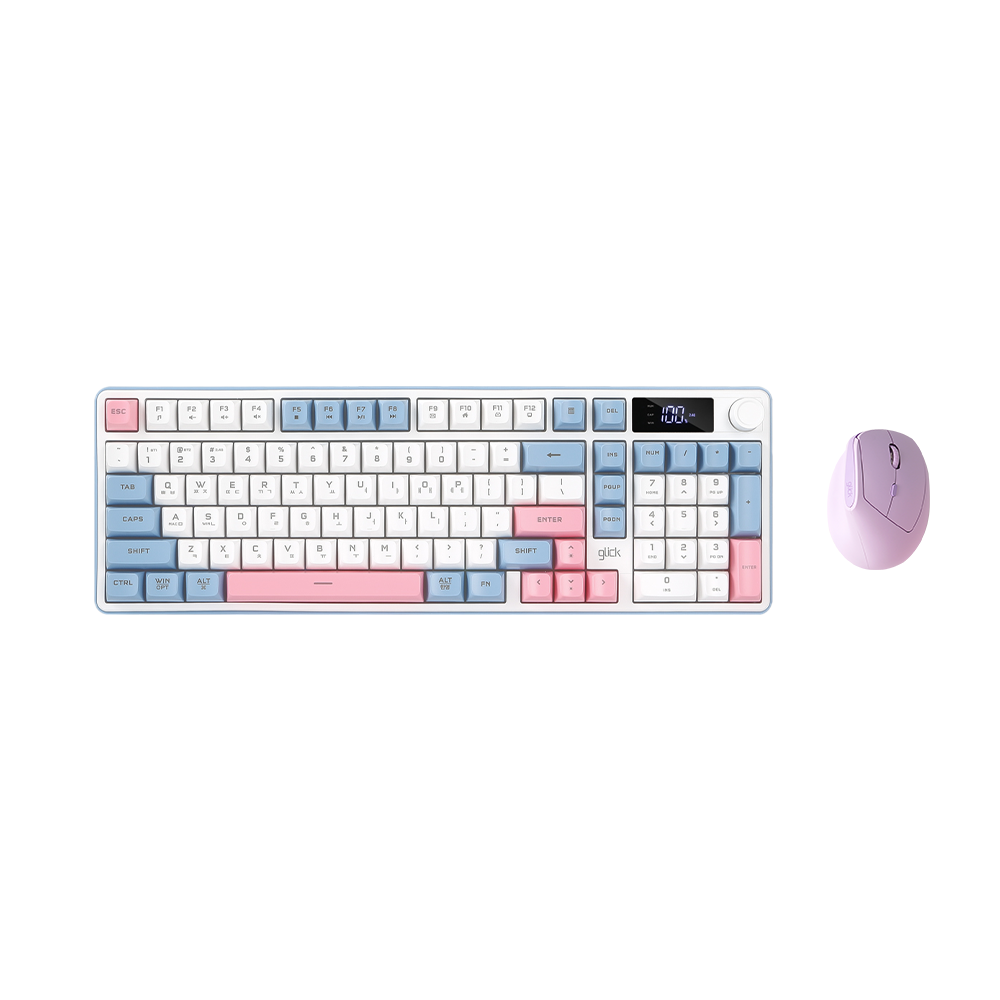 지클릭커 오피스프로 WMK560 LCD 사일런스M 무선 블루투스 키보드 버티컬 마우스 세트 98키 Gundam 이미지 7