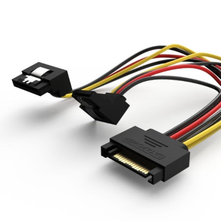 MBF 엠비에프 SATA POWER 15P 클립형(ㄱ자) 전원 Y 케이블 20CM [MBF-SATA-RAY20][MB772]