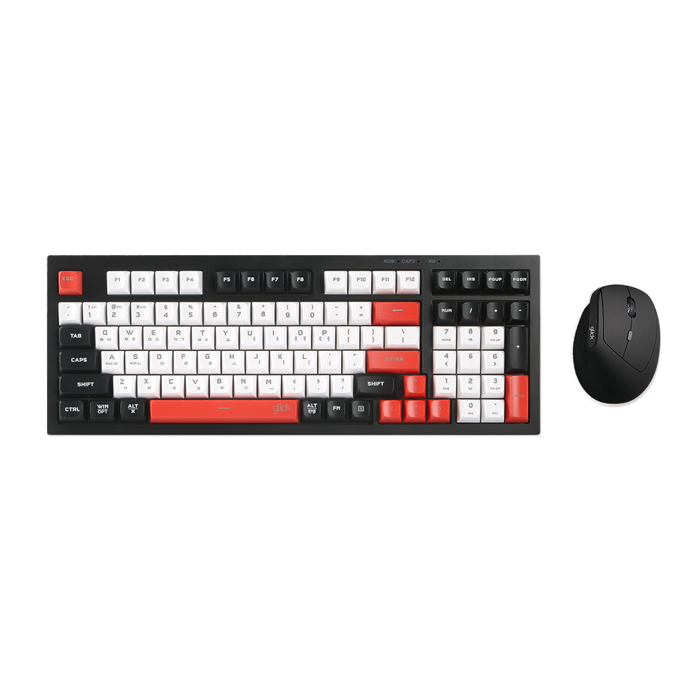 지클릭커 오피스프로 WMK560 사일런스M 무선 블루투스 키보드 버티컬 마우스 세트 98키 Poker - 상품 이미지