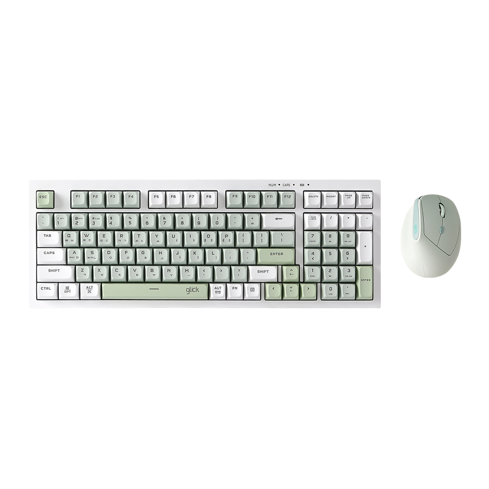 지클릭커 오피스프로 WMK560 사일런스M 무선 블루투스 키보드 버티컬 마우스 세트 98키 Greenwich RC2 - 상품 이미지