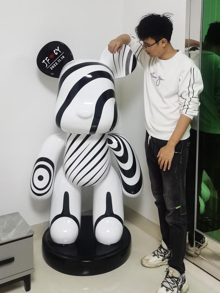 포토존 조형물 카페 대형 소품 조각상 펜션 피규어 블랙 앤 화이트 1.65m 앤 화이트 - 상세 이미지 2