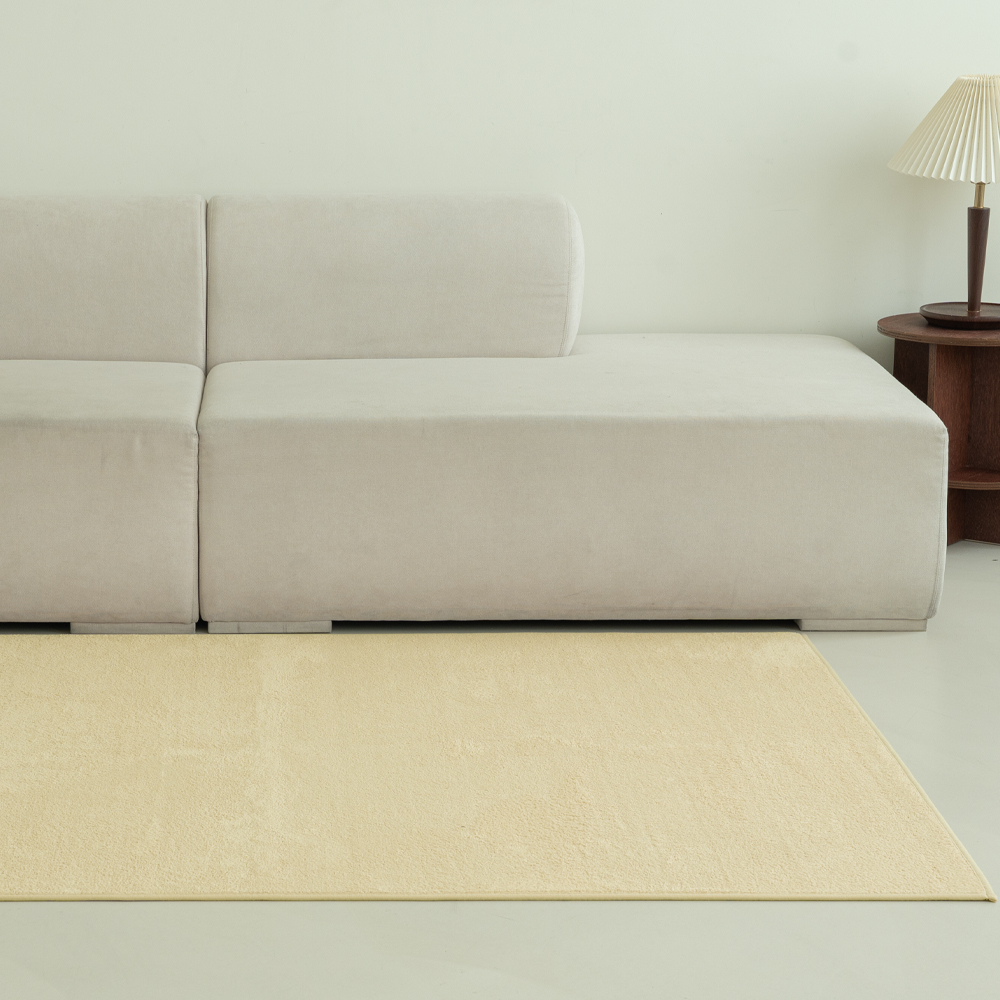 인룸 플레인 소프트 사계절 거실 러그 카페트 베이지, 100x100cm - 상세 이미지 3