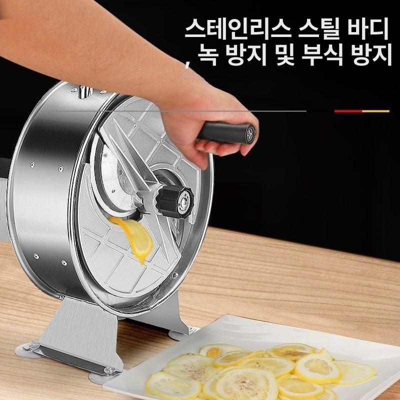 야채 슬라이서 감자 슬라이스 만능채칼 깍뚝썰기 업소용 스테인리스 스틸 원형 - 상세 이미지 5