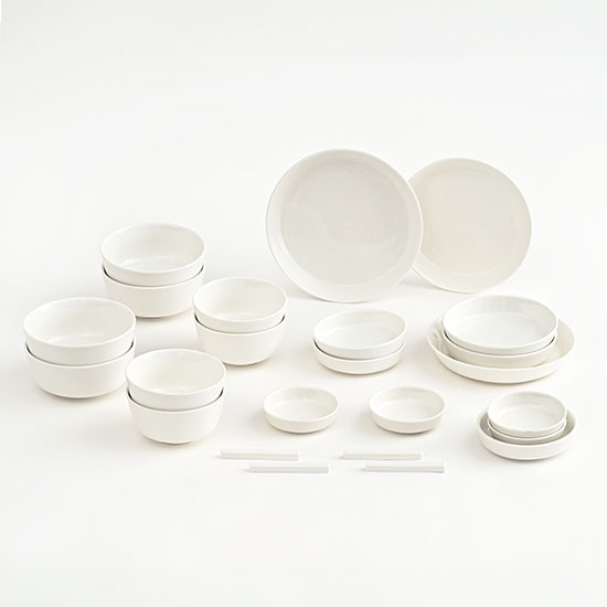 에라토 크림모노 4인 집들이 화이트 도자기 그릇세트 24p