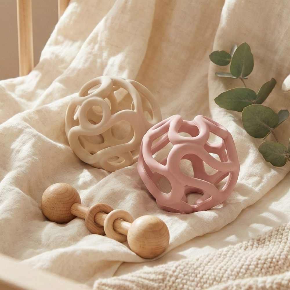 빌랑 실리콘 아기 공 치발기 소근육 감각 발달 촉감 볼