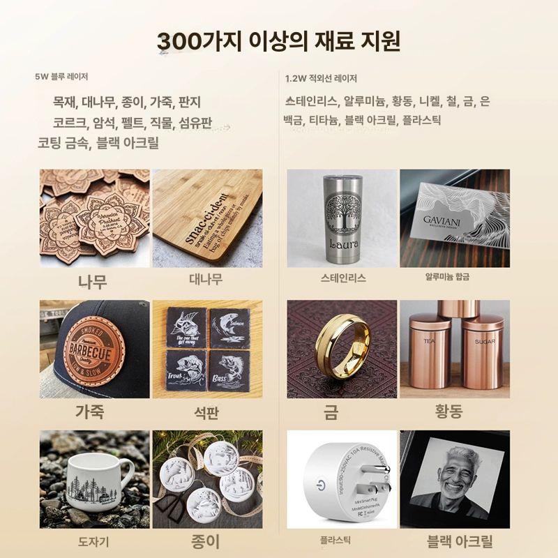 레이저 각인기 명판 각인 목재 데스크탑 마킹머신 금속 P1 5W 표준 세트 - 상세 이미지 5
