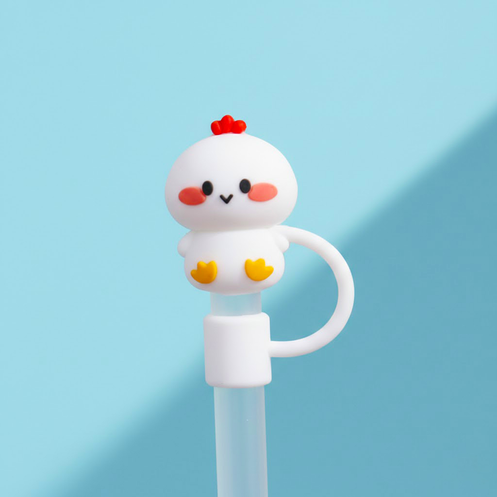 [호환] 텀블러 빨대 마개 스탠리 커버 텀꾸 스타벅스 캡 동물 8. 닭(10mm), 1개입 - 상품 이미지