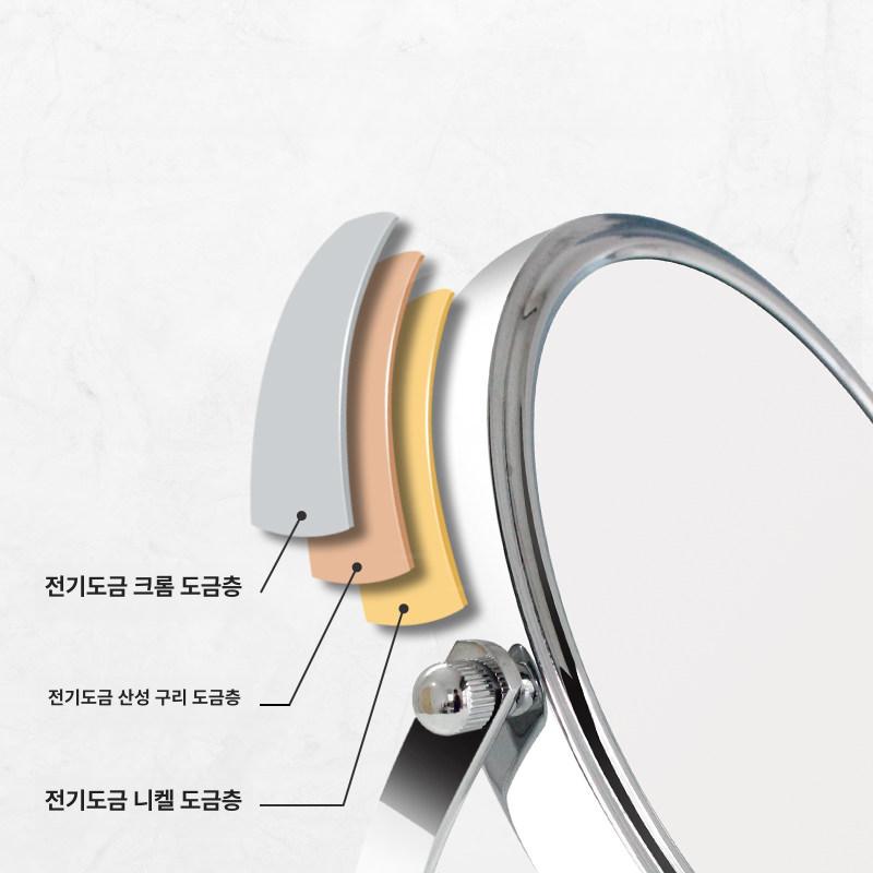 탁상 메이크업 높이조절 원형 접이식 양면 책상 화장대 7인치 5배 - 상세 이미지 2