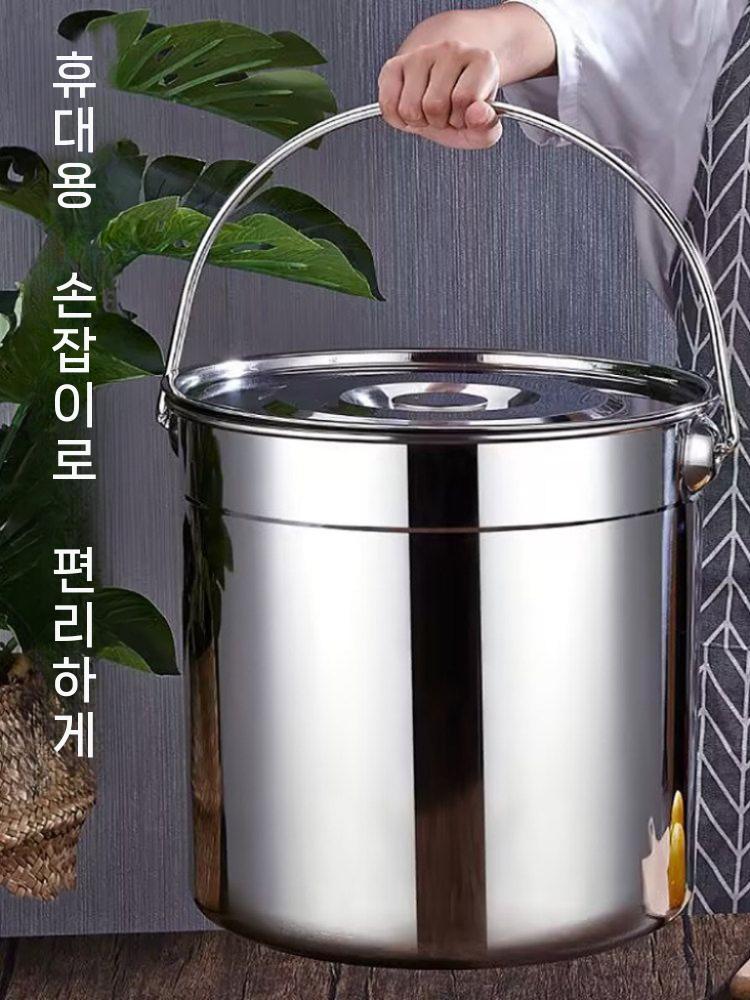 들통 국 곰솥 대형 스텐 찜통 양동이 육수 - 상세 이미지 2