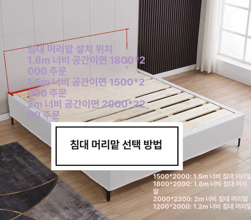 헤드보드 선반형 자취방 침대헤드 패브릭 머리판 수납형 라이트그레이 테크 패브릭 1.2m - 상세 이미지 2