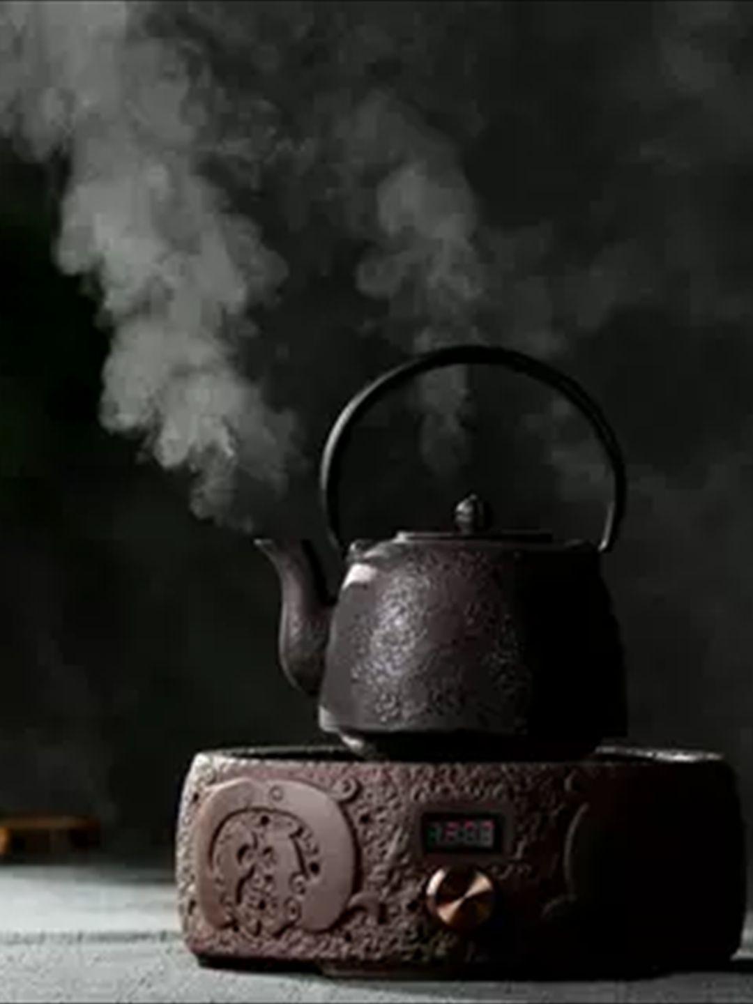 무쇠 일본식 주방용 찻주전자 냄비 겸용 주철 주물 무광 매화 무늬 1L 이상 - 상세 이미지 4