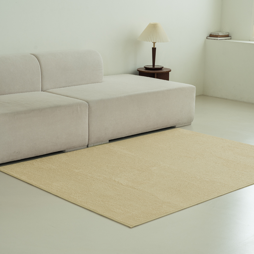 인룸 플레인 소프트 사계절 거실 러그 카페트 베이지, 100x100cm - 상품 이미지