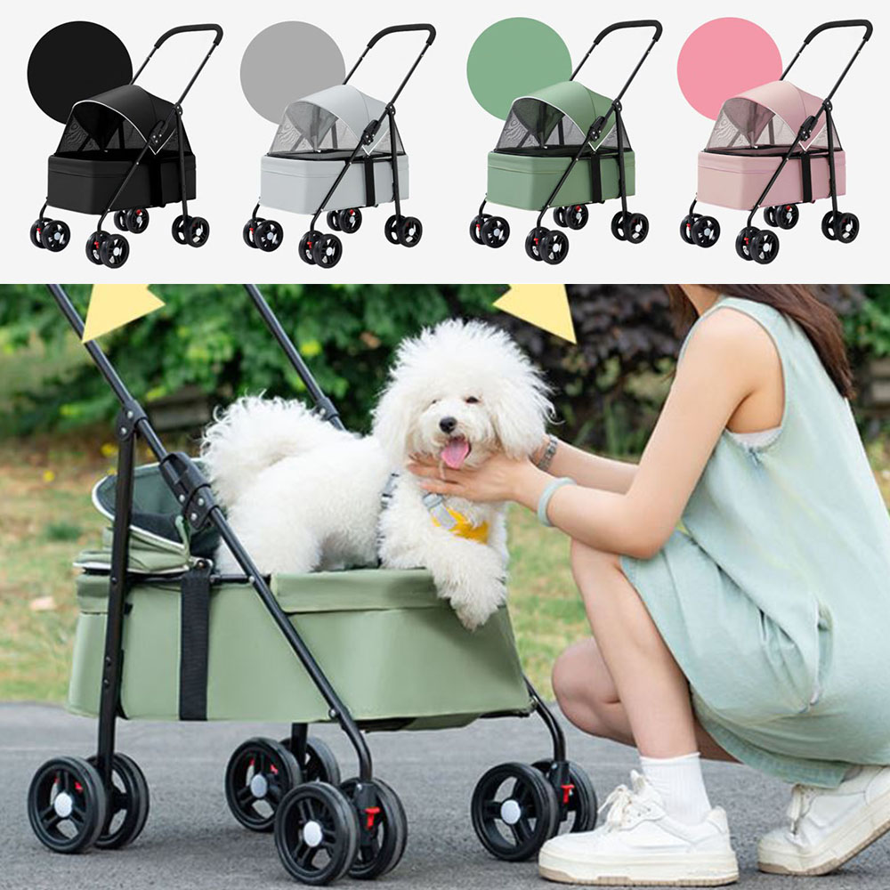 접이식 반려동물 유모차 원터치 애견 매쉬 산책 웨건