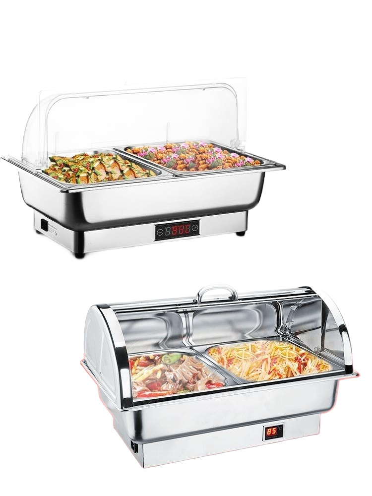 뷔페용 온열기 푸드워머 식당 차핑 사각 업소용 보온 푸드 중탕기 단일칸 단열 투명 - 상품 이미지
