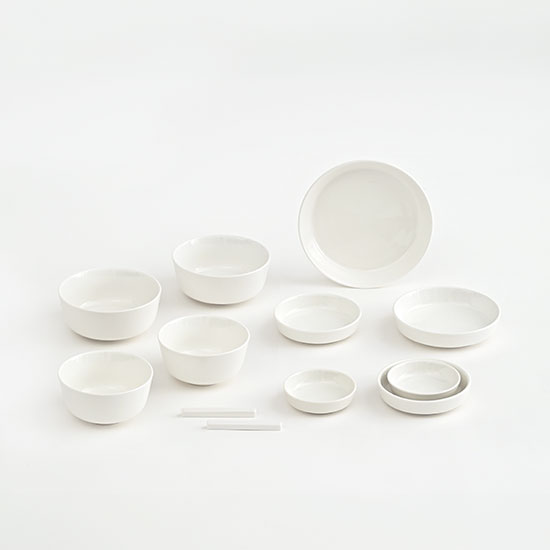 에라토 크림모노 화이트 2인 신혼부부 도자기 그릇세트 12p 결혼선물