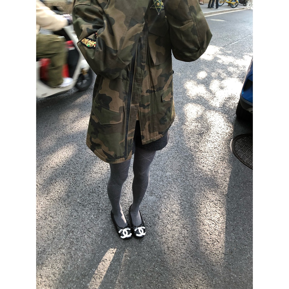 패치견장 밀리터리 야상점퍼 카모플라주패턴 안감퀼팅 바람막이 유니크 봄가을 디자인 - 상세 이미지 5