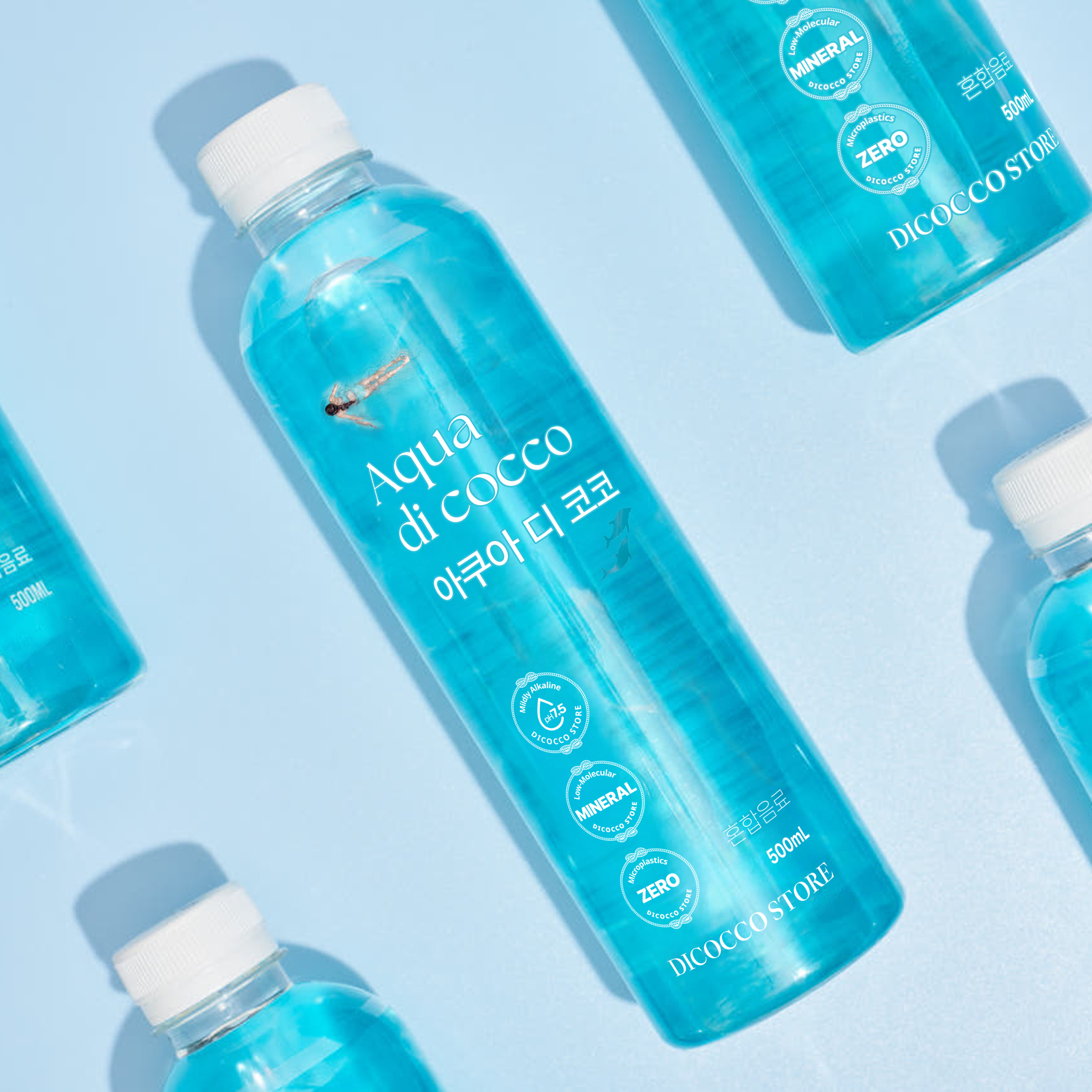 아쿠아디코코 미네랄 워터 약알칼리수 [원산지 국산] 500ml, 100개 - 상품 이미지