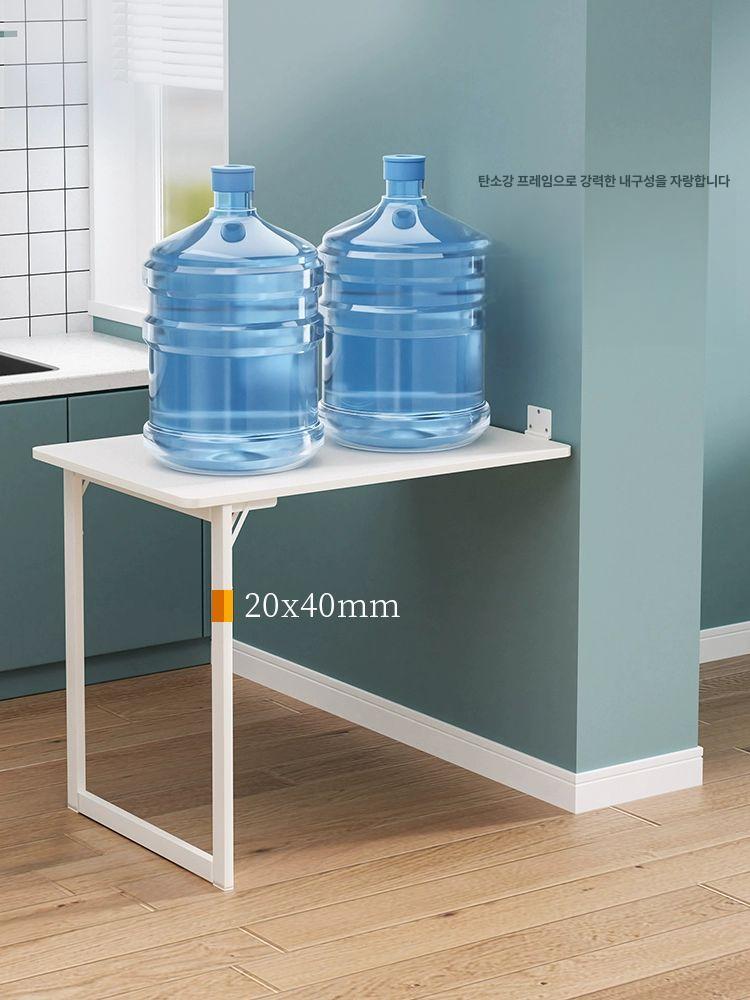 벽걸이 접이식 식탁겸책상 좁은방 벽걸이형 책상 간이 접이식 90 60cm + 접이식 의자 - 상세 이미지 4