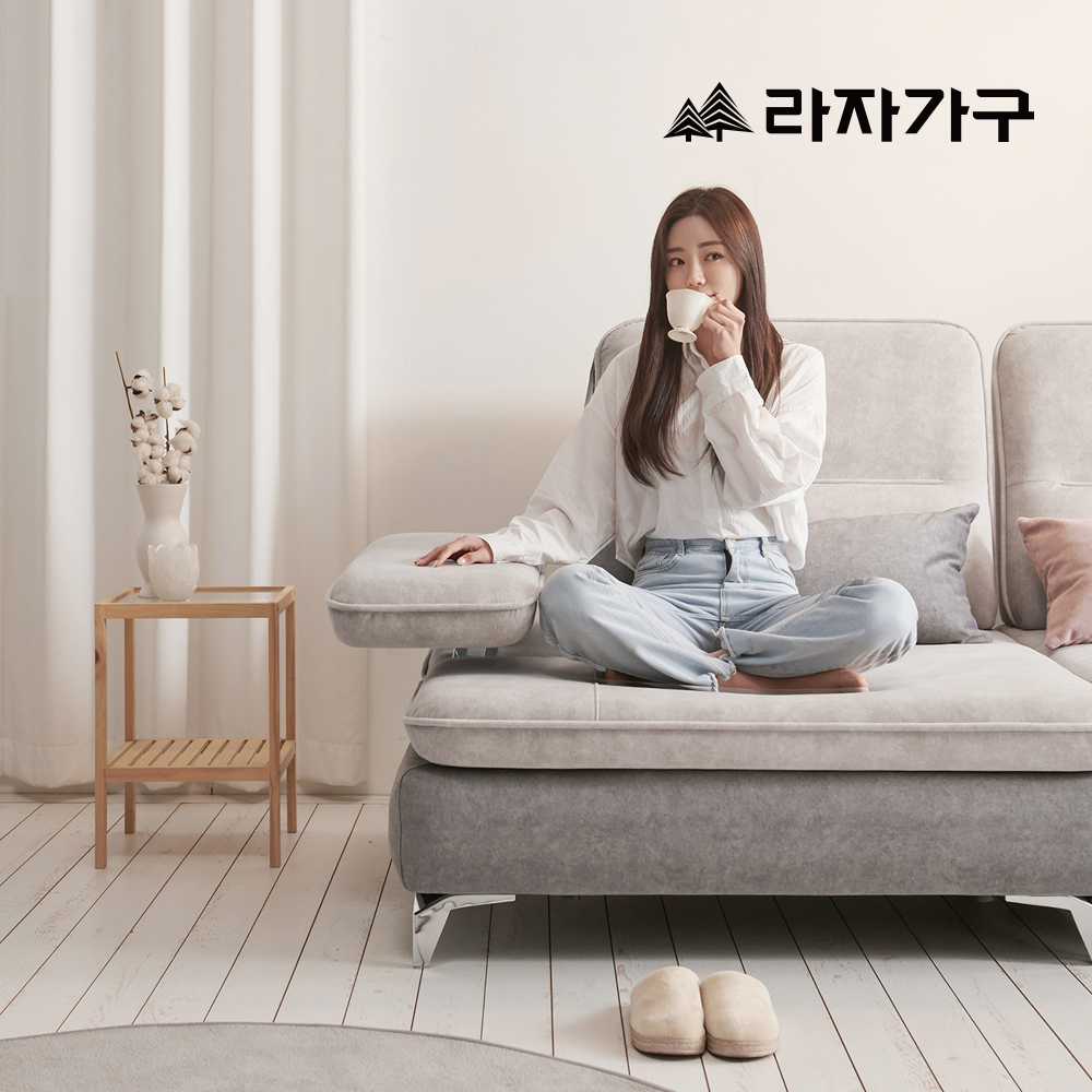 라자가구 엘로디 3인 4인 등받이 스윙소파 좌방석 넓은 푹신한 거실 모듈 패브릭 예쁜 쇼파 - 상세 이미지 2