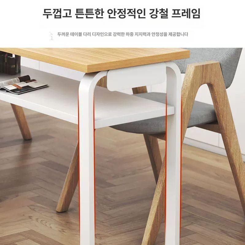 네일 아트책상 데스크 손톱 손질 네일샵 골드프레임 수납 화이트 상판 120cm - 상세 이미지 3