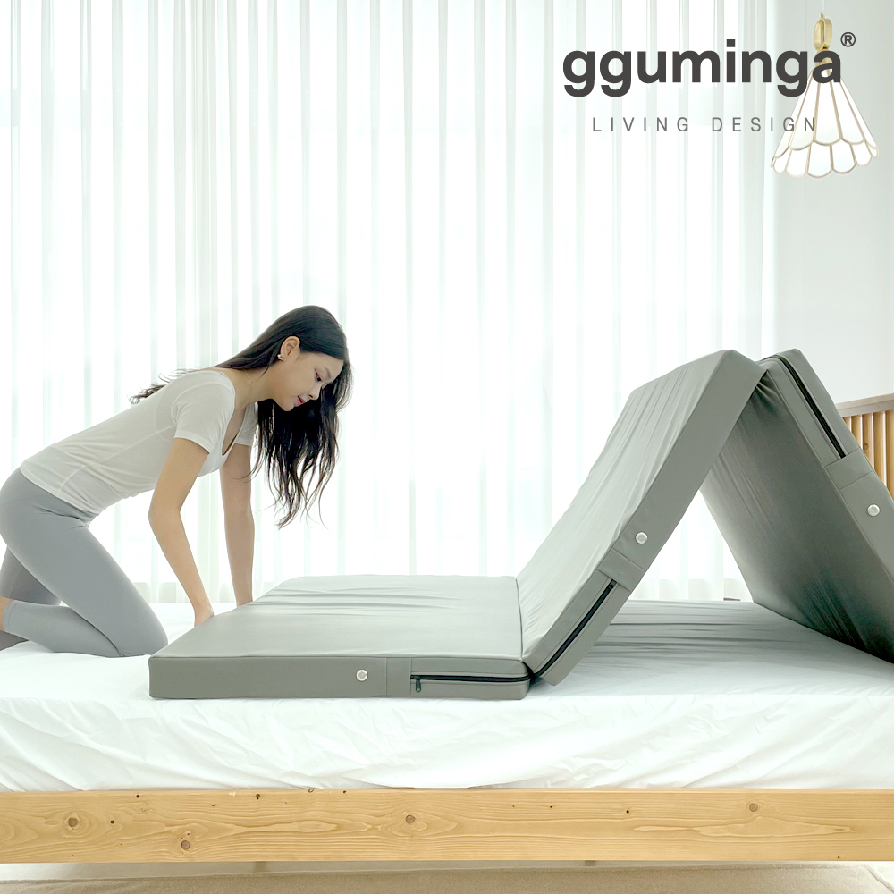 꾸민가 7T 단단한 3단 접이식 매트리스 바닥 원룸 군용 손님용 매트 토퍼 멀티 싱글