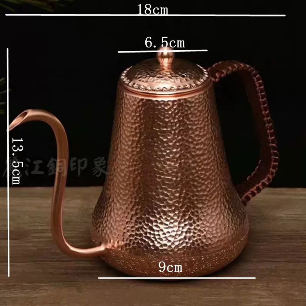 주전자 황동 모델 900ml 캠핑 가정용 레트로 감성 앤틱 손잡이 구 A. 중간 500ml - 상품 이미지