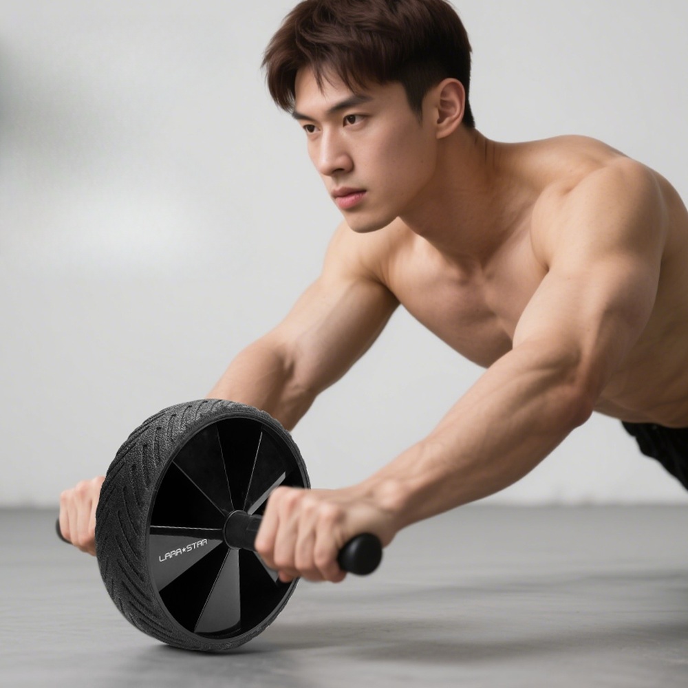 뱃살빼는운동기구 AB슬라이드 롤아웃 강화스틸축 논슬립 TPR바퀴 인체공학적 고무그립 복근 - 상품 이미지