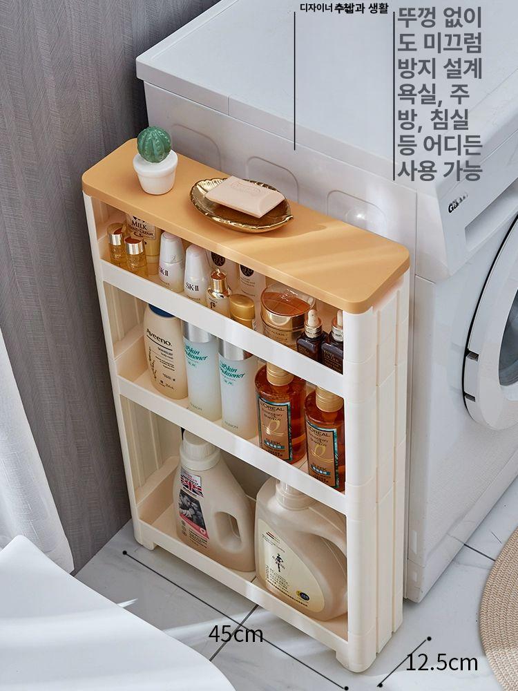 틈새 캐비닛 바퀴달린 서랍장 플라스틱 이동식 소형 선반 1단 10cm 특가 73cm 3칸 - 상세 이미지 4