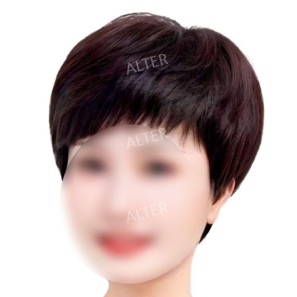 정수리 여성 인모 중년 탑커버 부분가발 헤어뽕 가르마 볼륨 백발커버 자연 20cm - 상세 이미지 2