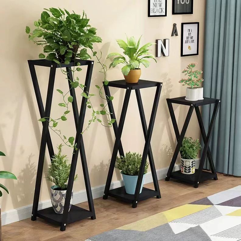 철제 화분 받침대 식물 플랜트 철제화분다이 다육이 블랙보드 블랙 80cm - 상품 이미지