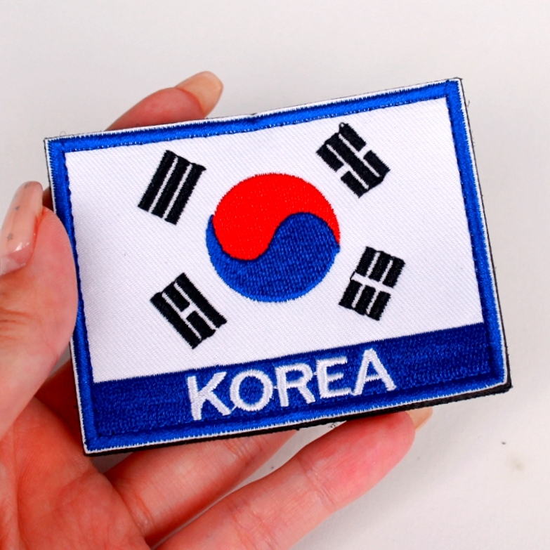 간편탈부착 단체복동호회유니폼태극기와펜 학생가방백팩꾸미기패치 파랑 - 상품 이미지