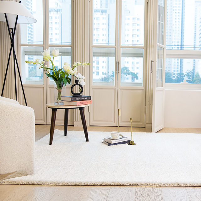 [스펙트럼] 수입 고급 카페트 거실러그 푹신한 벨기에 장모 사계절 대형 크림160x230