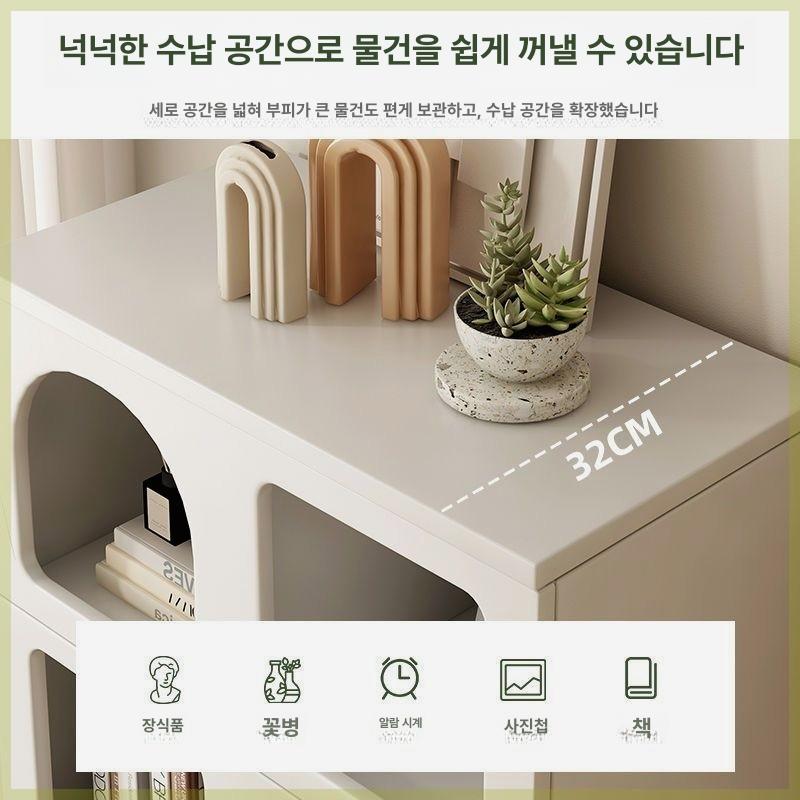 거실 장식 선반장 거실용 수납 아치형 장식장 모듈형 윤시화이트 2.38m B - 상세 이미지 3