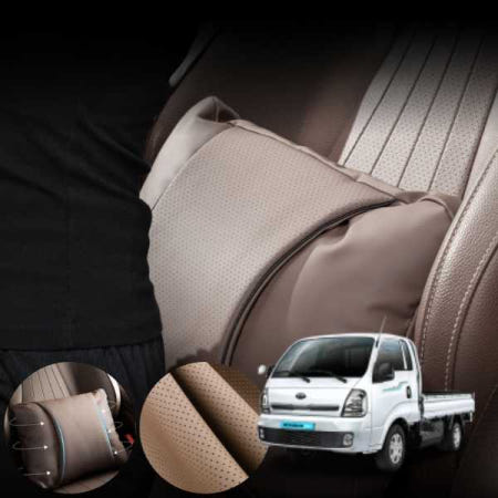 자체제작 기아 봉고3 EV 차량용 요추지지 허리쿠션 브라운 1개