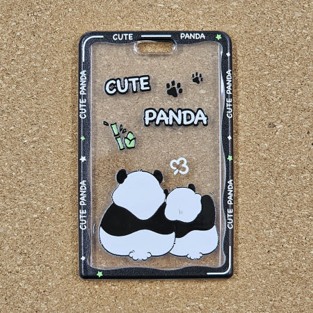 감성 판다 투명 카드홀더 학생증 사원증 케이스