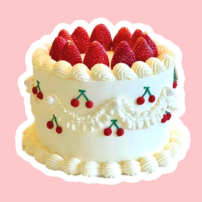 딸기 생크림 모형 케이크 클레이 모조 케익 생일 웨딩 디저트 2단 3단 장식용 미니어쳐 - 상세 이미지 2