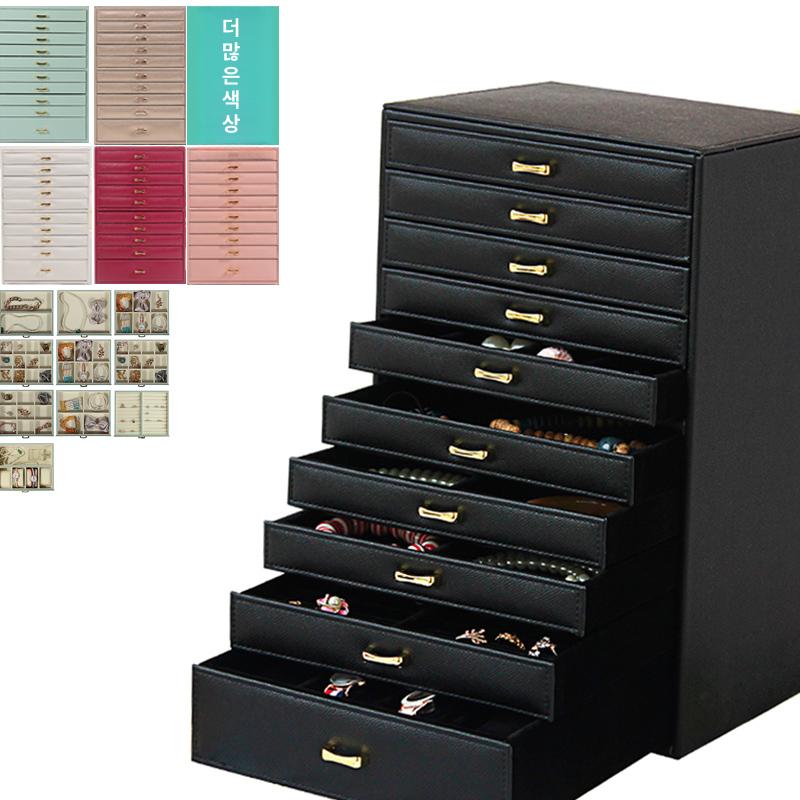 대형 액세서리 보관함 악세사리 상자 코디네이터소품 보석 6칸 재생 가죽 x 31.5 21x23.5 A - 상세 이미지 5