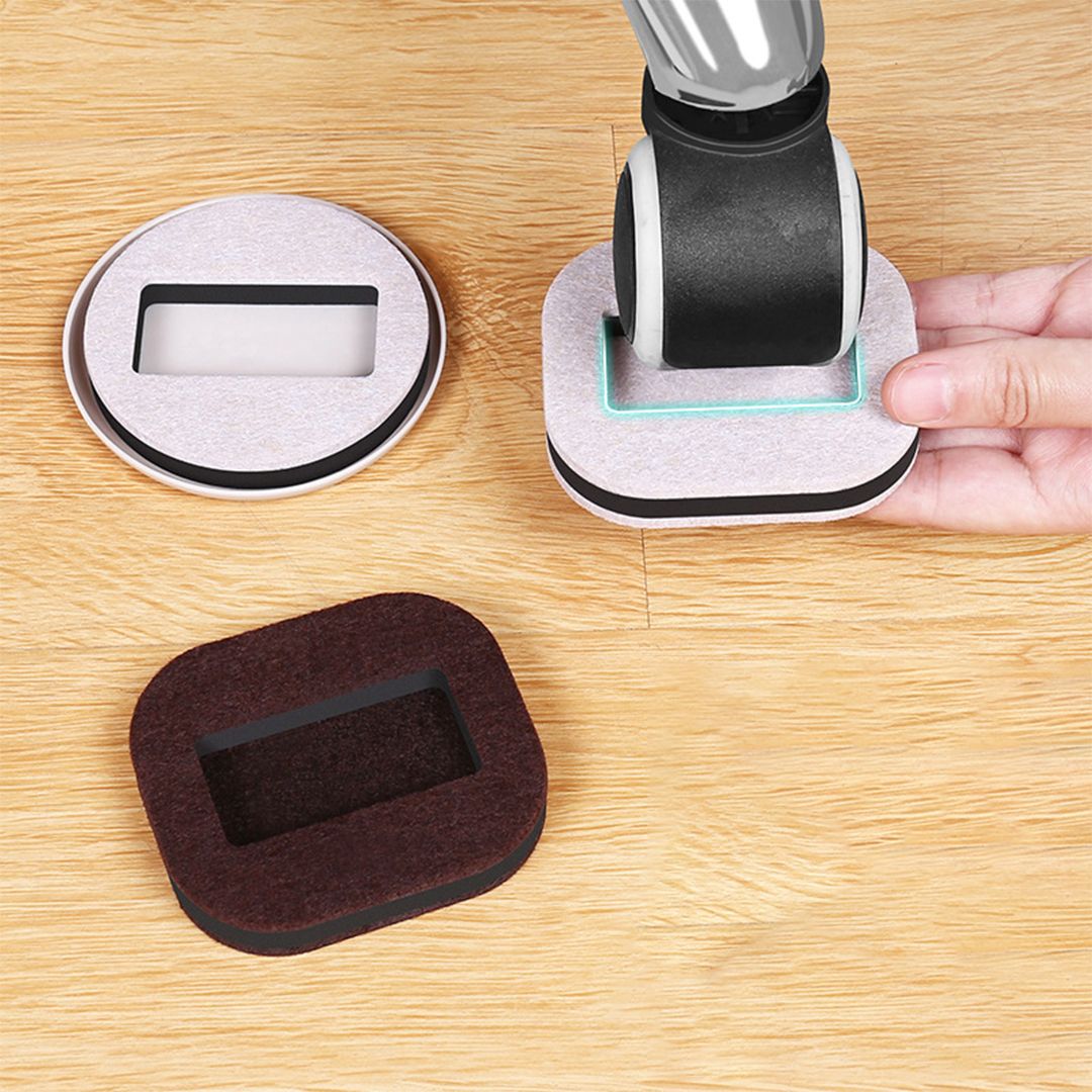 의자바퀴고정 바퀴커버 고정캡 패드 끌림 자국 스크래치 소음 방지 발커버 사각 펠트 마루용