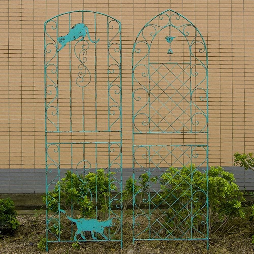장미넝쿨지지대  장미오벨리스크 꾸 A. 키튼 레트로 블루 폭 58높이 120CM, A. 큰 - 상품 이미지