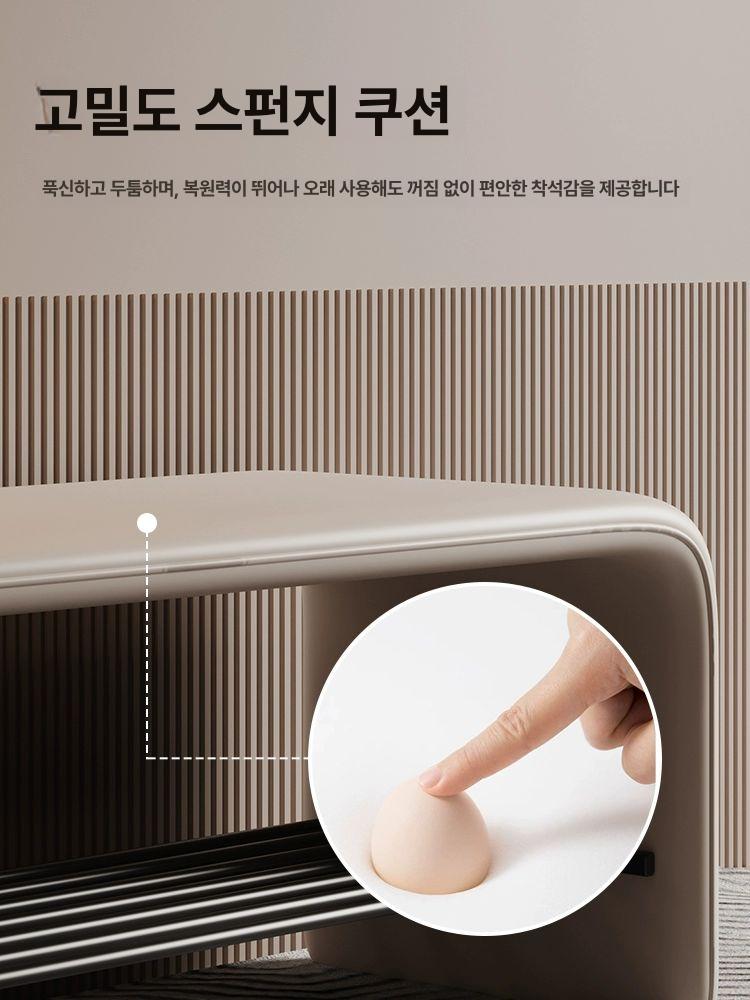 현관신발장 다용도 간이 벤치 의자 PU가죽 럭셔리블랙 1단계PU가죽 120cm - 상세 이미지 3