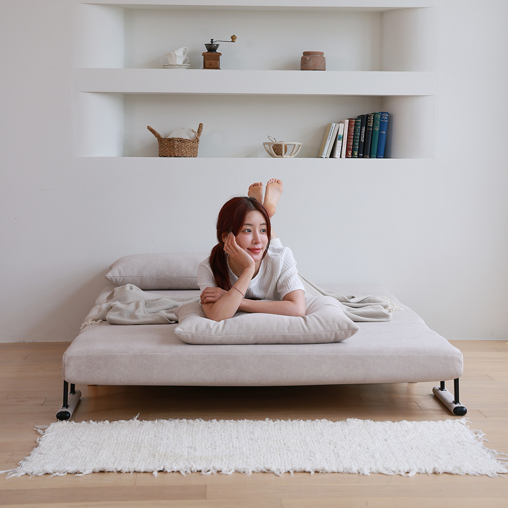 라자가구 리벨로 갤럭시 패브릭 1인 소파베드 카우치 원룸 싱글 접이식 침대