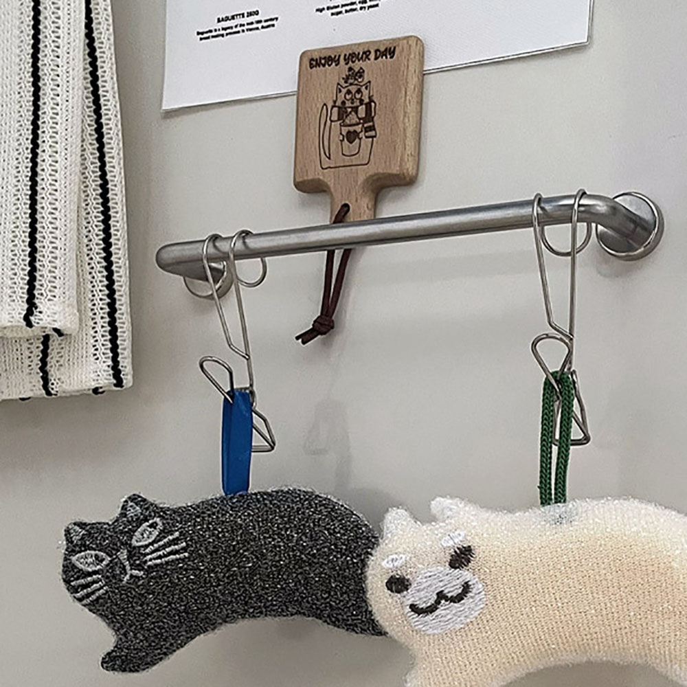 초강력 자석 스테인리스 스텐 수건 소품 걸이 행거 주방 화장실 쇠테리어 1단, 22.5cm - 상품 이미지
