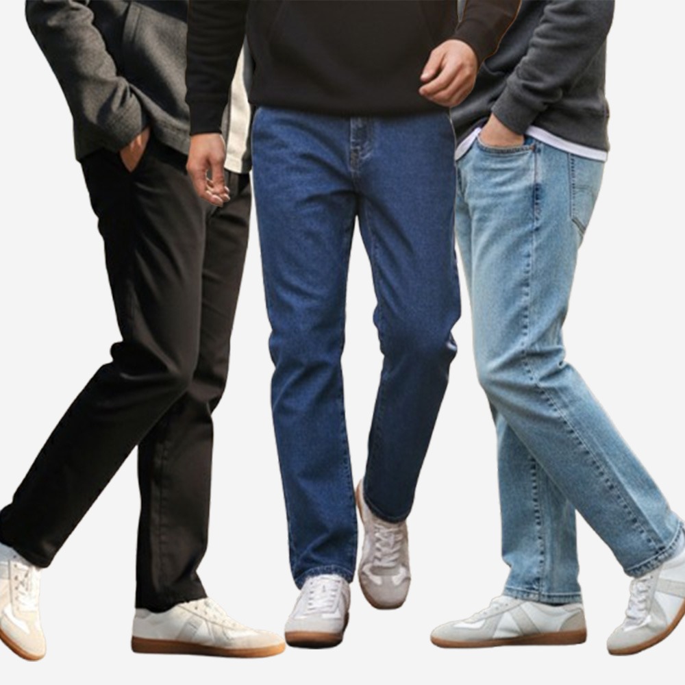 남성 스판 데님 팬츠 스트레이트핏 일자 청바지 데일리 캐주얼 사계절 착용 I5PC070 - 상품 이미지
