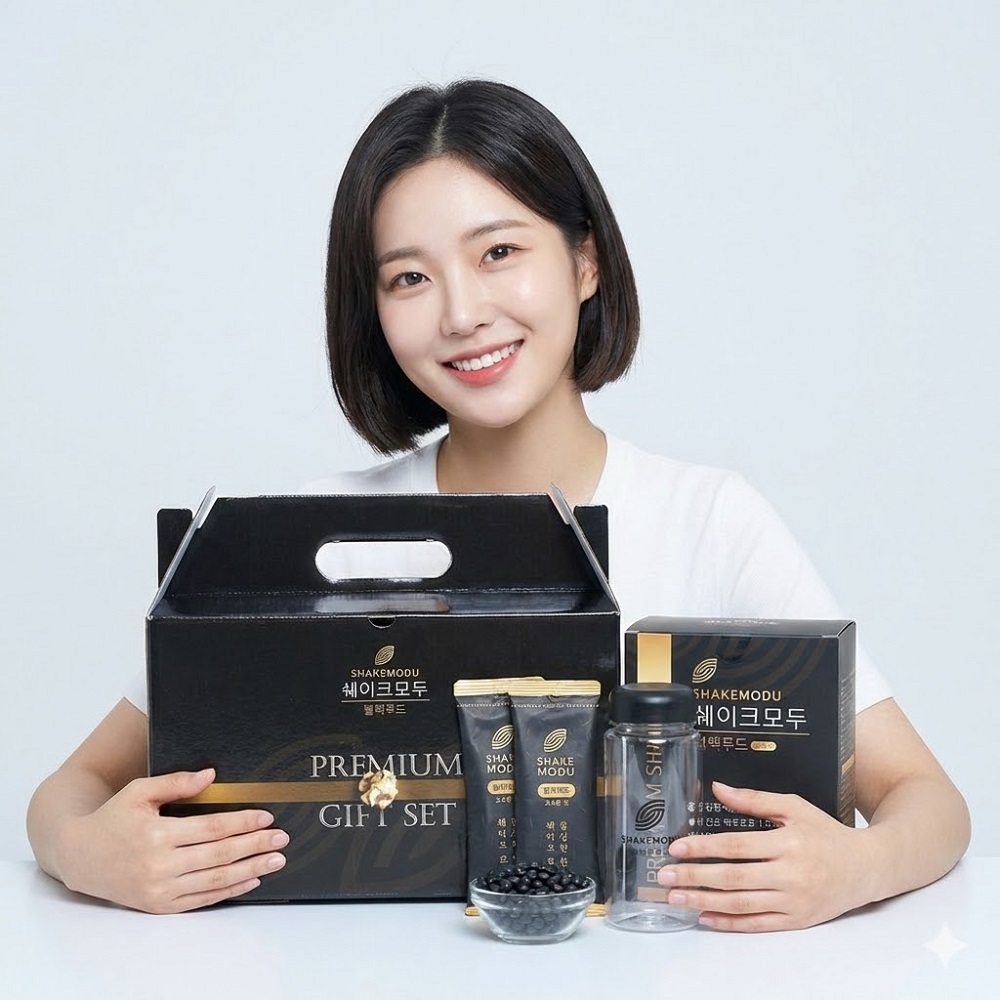 쉐이크모두 블랙푸드 아침 식사대용 서리태 검정콩 선식 선물세트 - 상품 이미지
